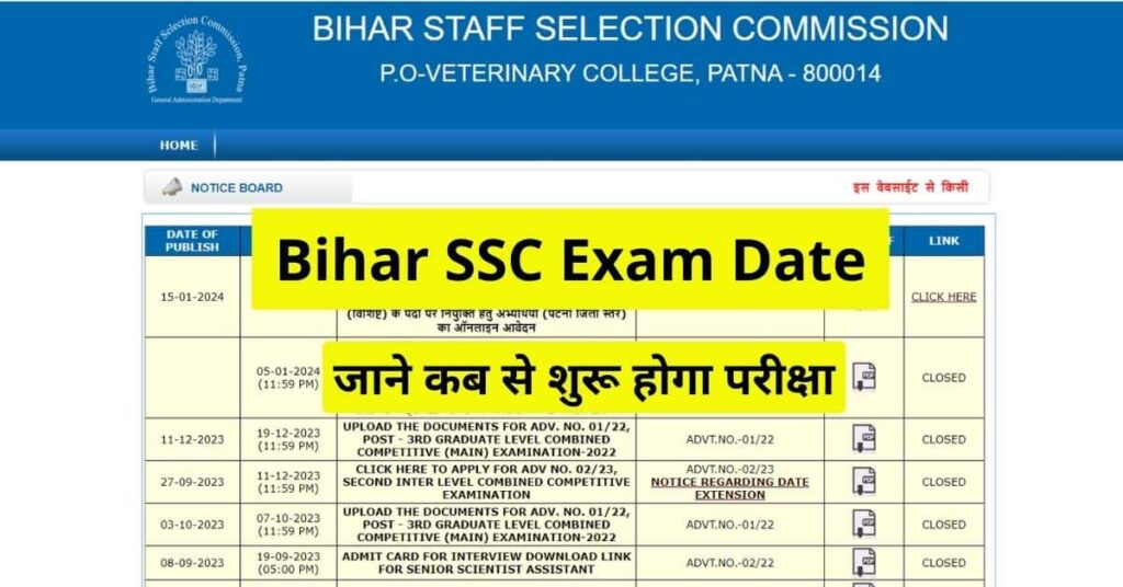 BSSC Exam Date